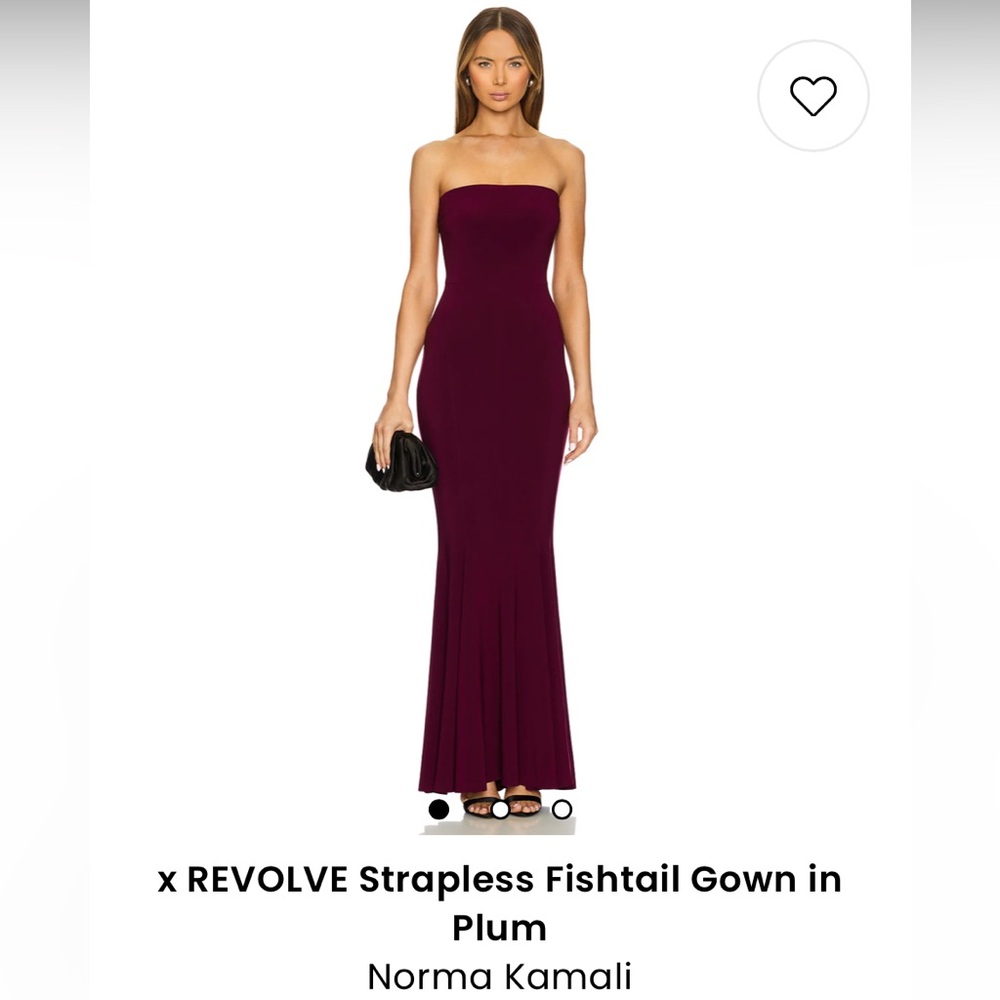 Norma Kamali x REVOLVE Strapless Fishtail Gown in Plum Sz Large
